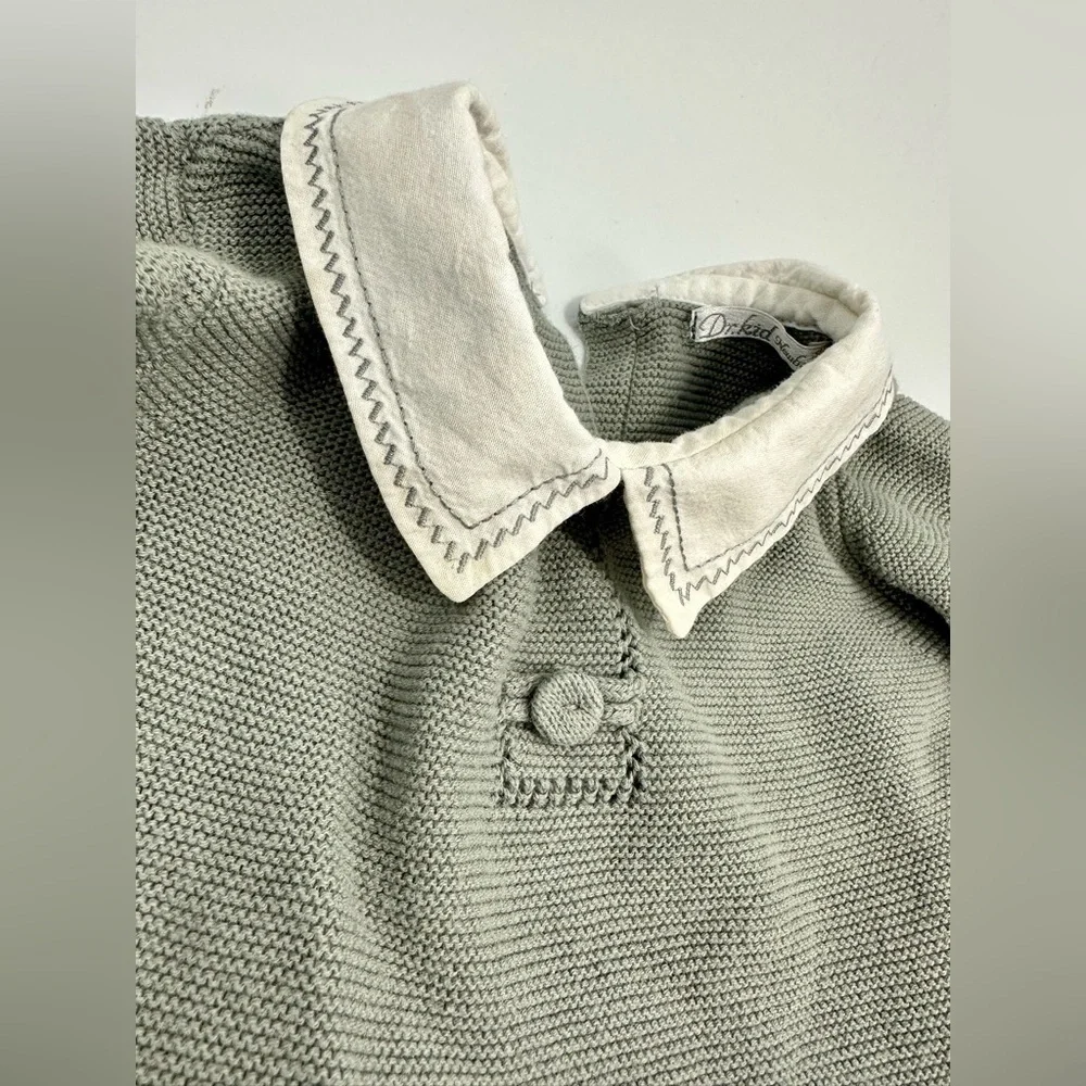 Dr.Kid newborn grey collared 2 piece set size 9M